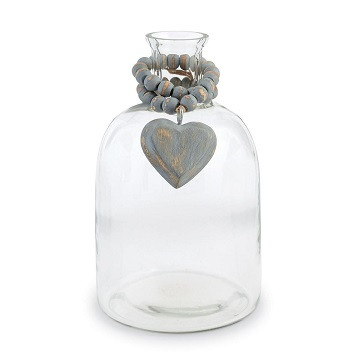Mud Pie Gifts - Heart Bud Vase With Beads - Mud Pie Gifts