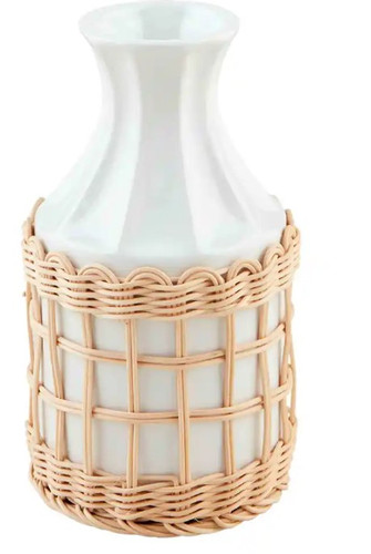 Mud Pie Gifts - Short Rattan Wrapped Vase - Mud Pie Gifts