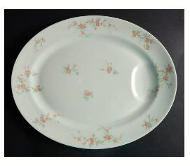 Pink Spray Medium Oval Platter