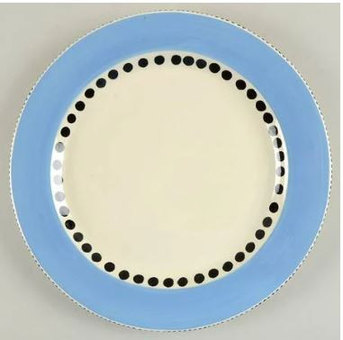 Happy Together Mandy Bagwell  Dinner Plate Blue  Rim