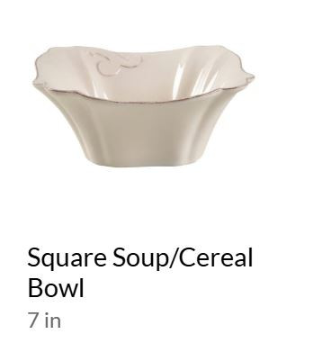 Arabesque Cream Square Soup Cereal Bowl - Casafina