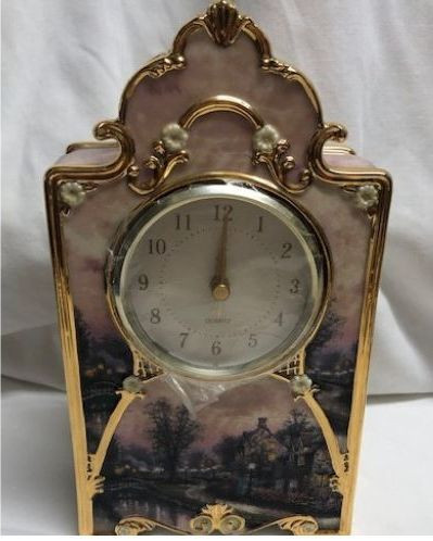 Lamplight Lane Heirloom Clock Thomas Kinkade Breadford Ex.