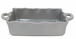 Ruffled Gray Medium Rectangular Baker Casafina