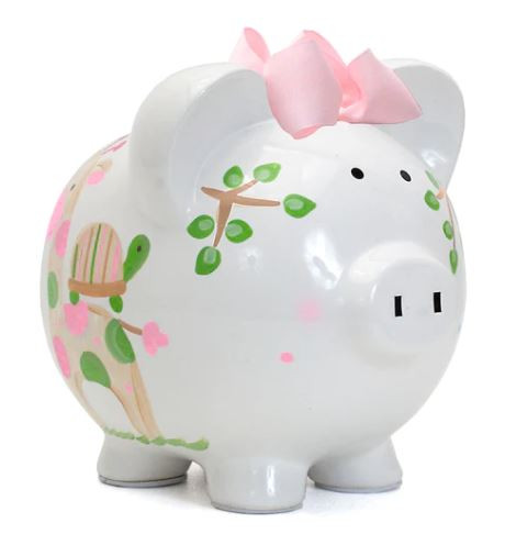 Pink Tropical Punch Pig Piggy Bank  Child To Cherish