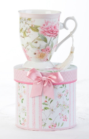 Porcelain Mug With Gift Box Pink Peony