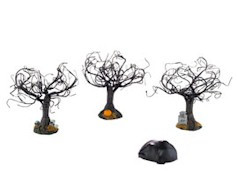 Haunted Sounds Lit Trees Set Of 3 Cross