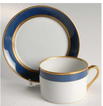 Renaissance Lapis Blue Fitz And Floyd Cup And Saucer