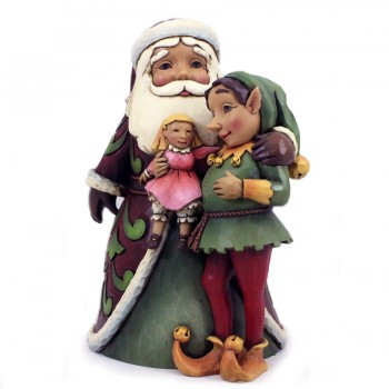 Tidings For Toyland  Santa With Elf Figurine Jim Shore