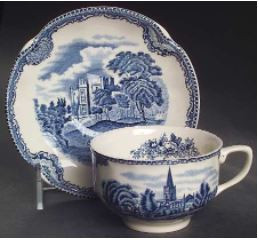 Old British Castles Blue Johnson Brothers Cup And Saucer