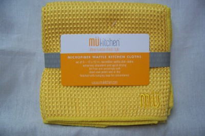 Waffle Microfiber Dishtowel Set Of 2 Mimosa Yellow Mukitchen