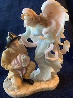 Angel With Fireman 8    Seraphim Classics Angels Retired