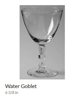 Silver Wheat Tiffin  Water Goblet