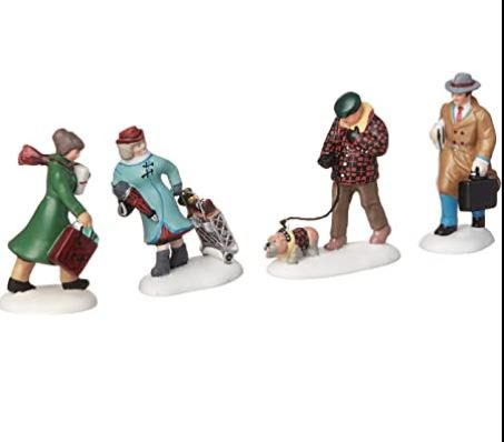 Christmas In The City - Busy City Sidwalks Set Of 4