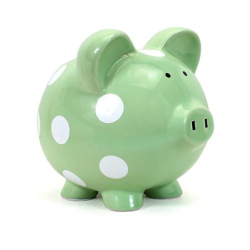 Classic Dot Piggy Bank Melon  Elegant Baby