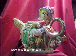 Bear On Sled Teapot Cherished Teddies Enesco