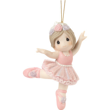 Brunette Ballerina Girl Ornament  Precious Moments