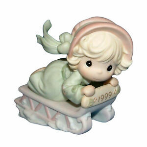 1999 Girl On Sled Ornament Pre - 1999 Girl On Sled Ornament Precious Moments