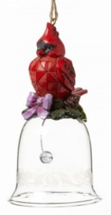 Cardinal Glass Bell Ornament - Jim Shore Collectible