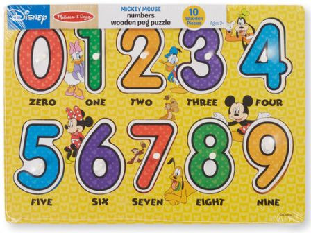Mickey Mouse Numbers Wooden Peg Puzzle Melissa And Doug