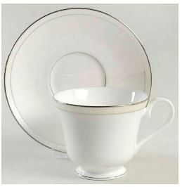 Platinum Beaded Pearl Nikko Cup And Saucer