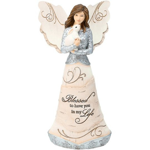 Blessed Angel By ElementS 7.5 Inch Angel Holding A Bunny