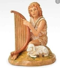 Man Playing Harp Fontanini By Roman