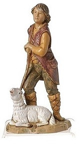 5 Inch Paul Shepherd With Sheep Nativity Figurine Fontanini