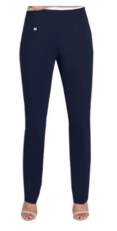 Wide Band Waist Long Pants Relaxed Leg Size 14 Midnight Blue