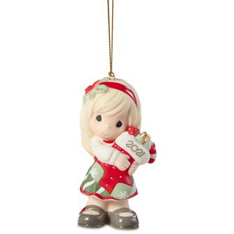 Precious Moments Dated 2021 Girl Christmas Ornament