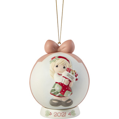 Precious Moments Dated 2021 Christmas Ball Ornament