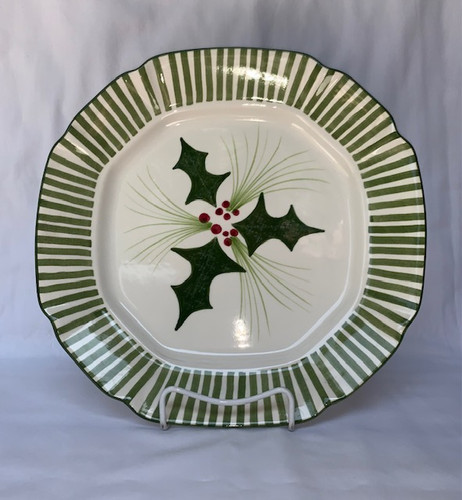 Holly Stripe N.S. Gustin Dinner Plate By Laurie Gates