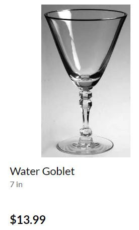 Montclair Tiffin  Water Goblet