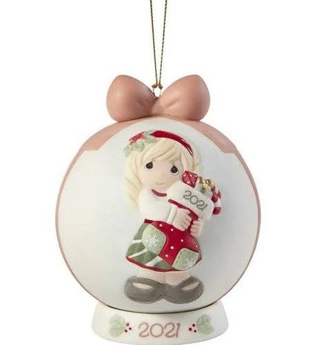 Precious Moments Dated 2021 Boy Christmas Ornament Enesco