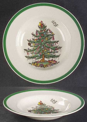 Christmas Tree Spode 9 Inch Rim Soup