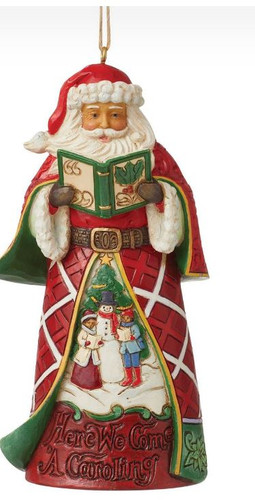 Caroling Santa Ornament - Jim Shore Collectible