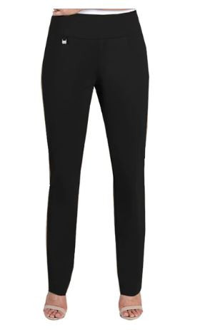 Wide Band Waist Long Pants Relaxed Leg Size 8 Black
