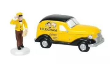 Dickens Village - Old Mans Telegram Delivery