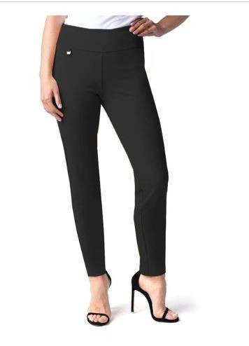 Wide Band Elastic Waist Ankle Pant Size 16W Black Slimsation