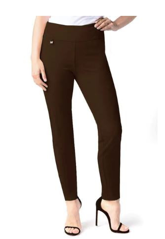 Wide Band Elastic Waist Ankle Pant Size 14 Chocolate