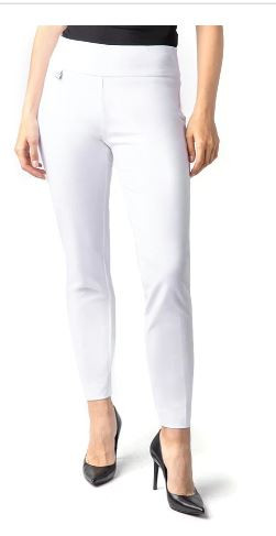 Wide Band Elastic Waist Ankle Pant Size 8  White Slimsation