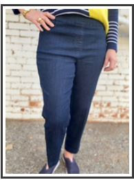 Slimsations Denim Size 14 Pull On Crop Pants Frt And Bk Pocket