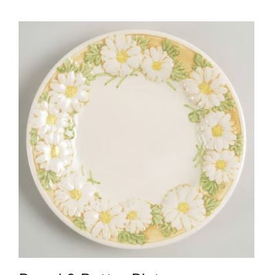 Sculptured Daisy Bread and Butter Plate