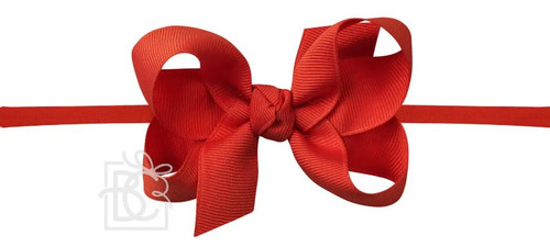 Red Pantyhose Headband 1/4 3.5 Med Grosgrain Bow One Size