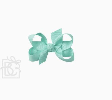 Mineral Ice Grosgrain 3 Inch Small Bow W/Knot Alligator Clip