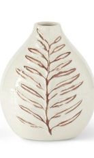 Fern Leaf Speckled Vase 12.25 Inch