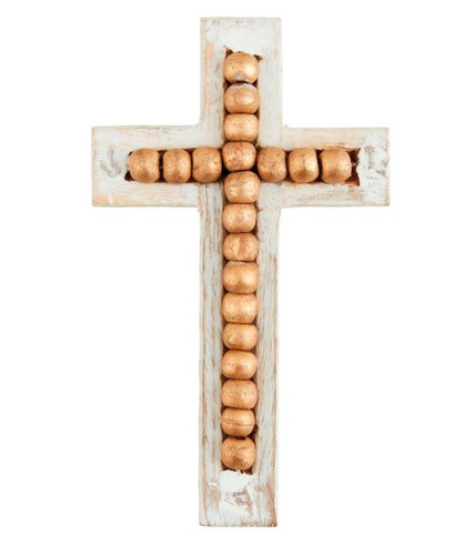 Small Gold Beaded Cross Sugar