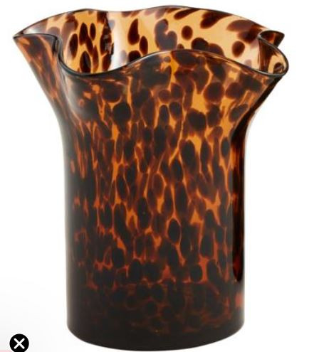 Ruffle Tortoise Glass Vase Small Mud Pie Gifts