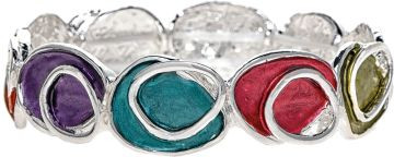 Silver Multi Color Orbits Bracelet