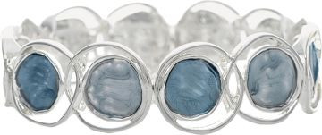 Silver Circles Bl Wash Discs Bracelet