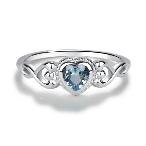 "Size 5 Heart Ring with December Birthstone – A Token of Cherished Moments"